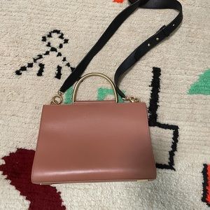 Flynn Leather Handbag with Brass Handle